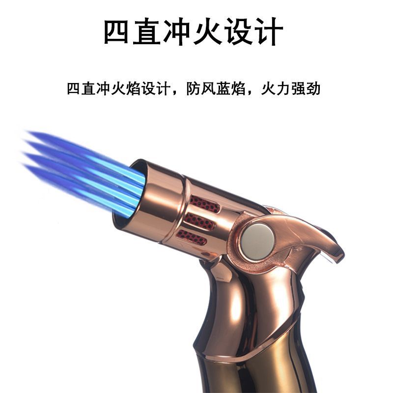 雪茄剪刀防风直冲雪茄打火机三合一套装雪茄烟灰缸三件套塑料轻奢