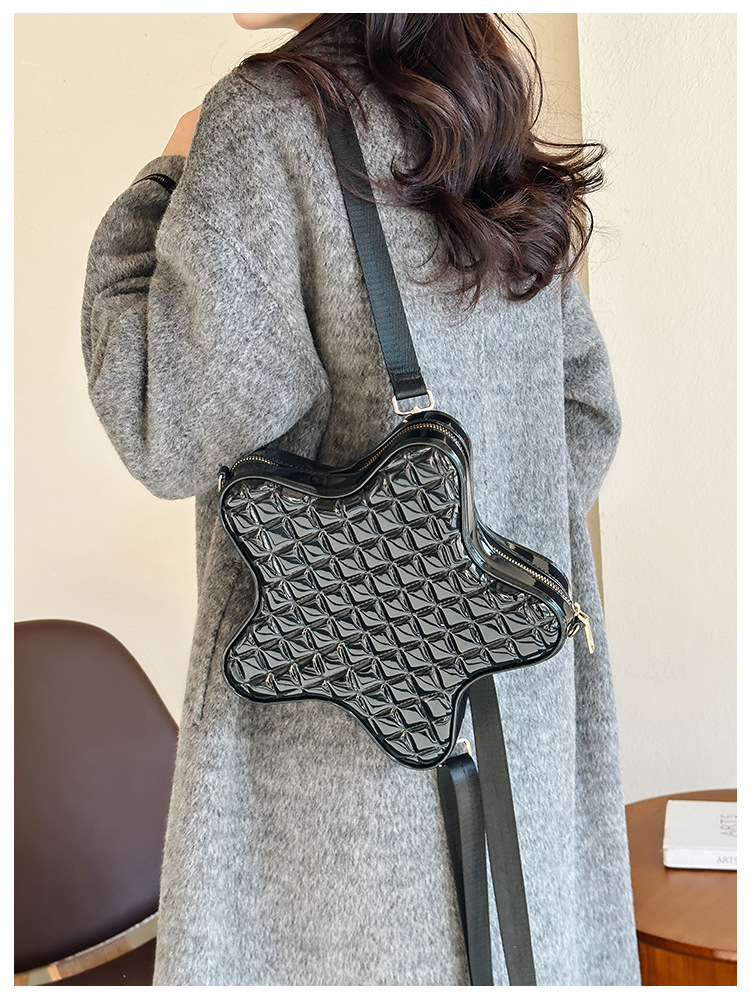 2025 New style fashionable star Backpack, diamond-shaped PVC jelly bag, fresh and sweet campus ladies' backpack undefined