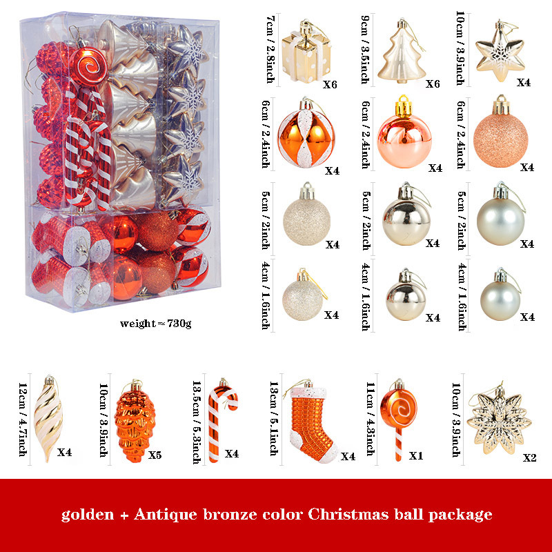 Venta caliente pintado juego de decoración de bolas de Navidad adornos colgantes de árboles de Navidad de plástico accesorios de decoración de fiesta al por mayor