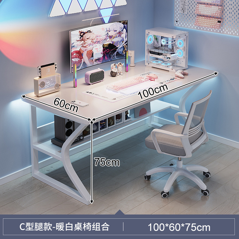 Mesa de dormitorio para niñas, casa de alquiler simple rectangular, escritorio de estudio para el hogar, escritorio para computadora de escritura, banco de trabajo, casa de alquiler