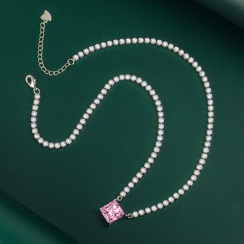 Fashion Geometric Copper Inlay Zircon Pendant Necklace 1 Piece