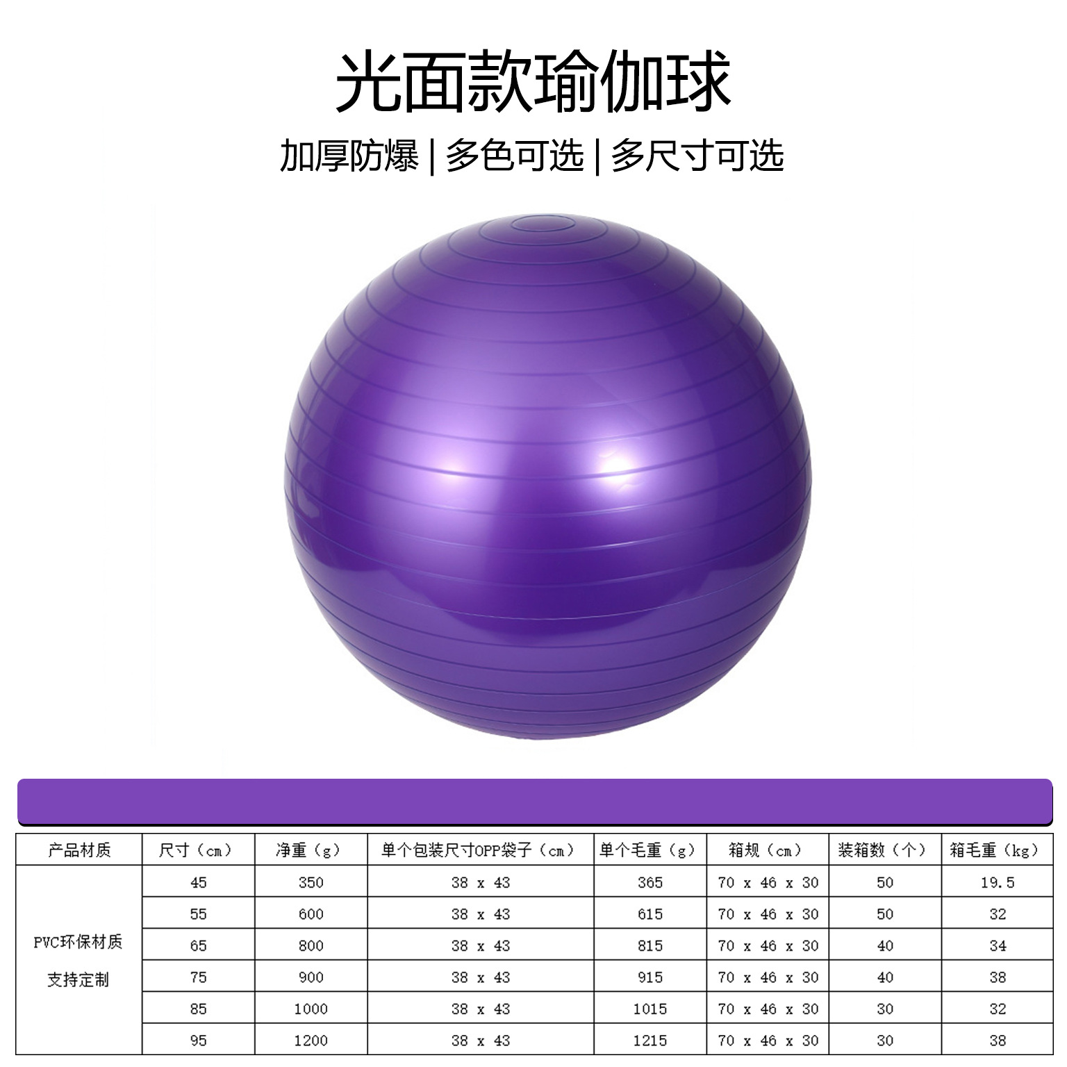 Pelota de Yoga Antiexplosión de PVC Inflable para Yoga y Fitness en Casa image 13