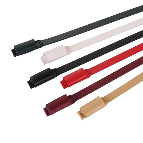 Top-layer cowhide knotted slim belt for women—versatile decorative leather belt for ladies, perfect with dresses and coats—small genuine leather belt.
