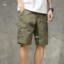 Solid casual loose fitting work shorts��ɫ���e���ɹ��b��ѝ��