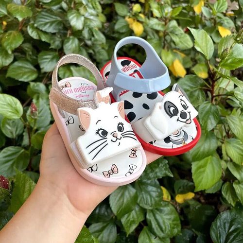 Melissa Children's Shoes 2024 New Children's Sandals Summer Baby Jelly Shoes Cartoon Open Toe Velcro Beach Shoes