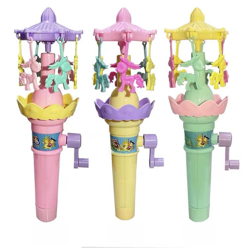 Children's toy creative light-up rotating carousel hand-crank educational kindergarten prize stall small gift night market supply
