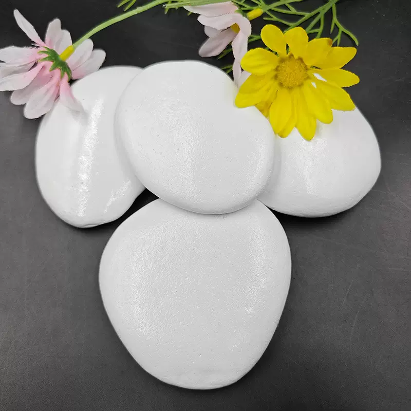 绘画片石原石定制彩绘鹅卵石手工白色打底手绘石创意石头图案多种