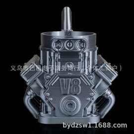 跨境机械朋克 V8 发动机罐架 工业风桌面饮料收纳架1