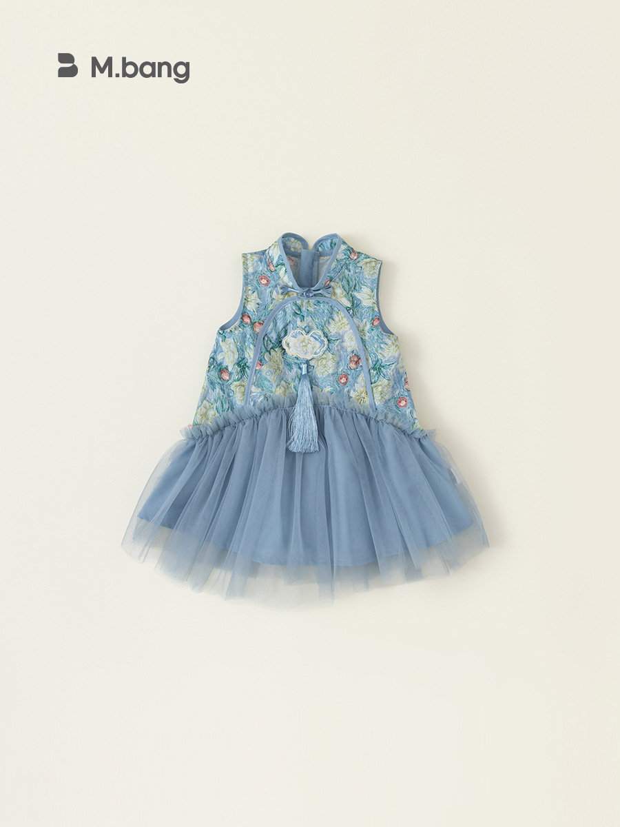 Yubao ropa infantil estilo nacional ropa de verano para niñas nuevo vestido chino de verano vestido de bebé sin mangas image 4