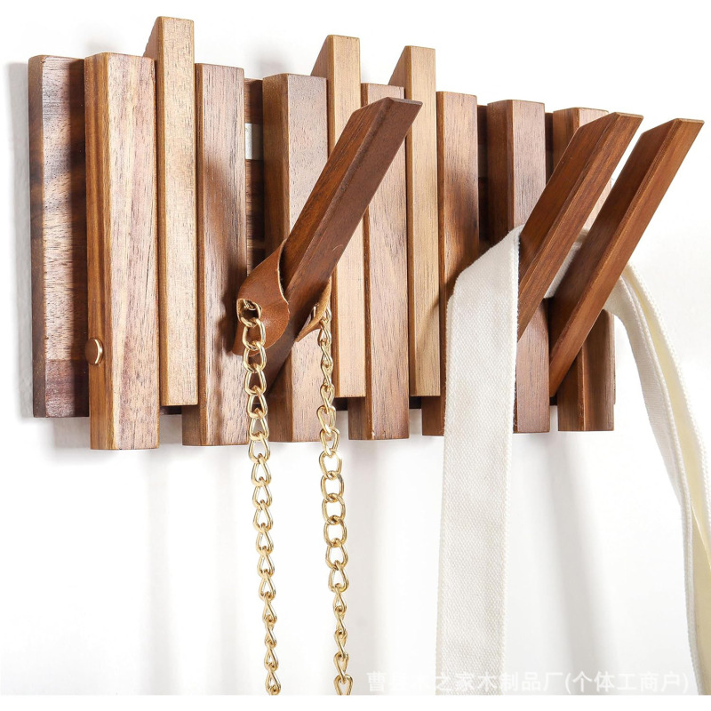 Wooden Coat Rack Piano Key Coat Rack Wall Coat Rack Entrance Hook Invisible Coat Hook Entry Door Coat Hook Row