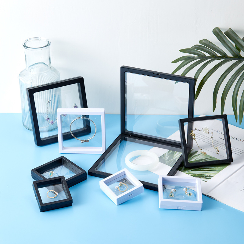 Transparent Pe Film Suspension Box Ring Pendant Jewelry Packaging Box Jewelry Jewelry Wearable Nail Badge Display Box