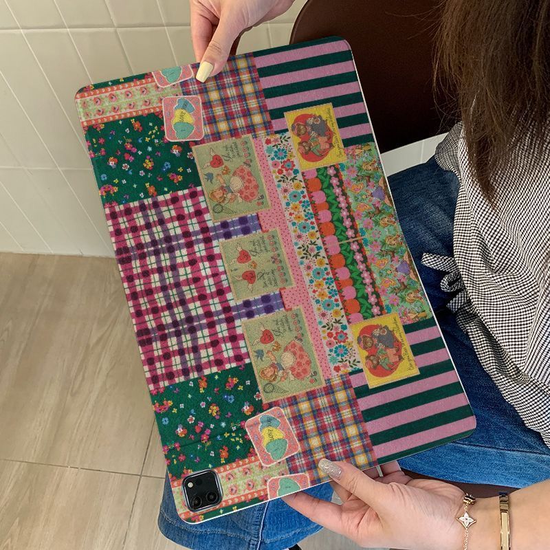 Funda TPU Estilo Libro Retro para iPad 11/Air 7/6/5/4/Pro con Soporte Anticaídas
