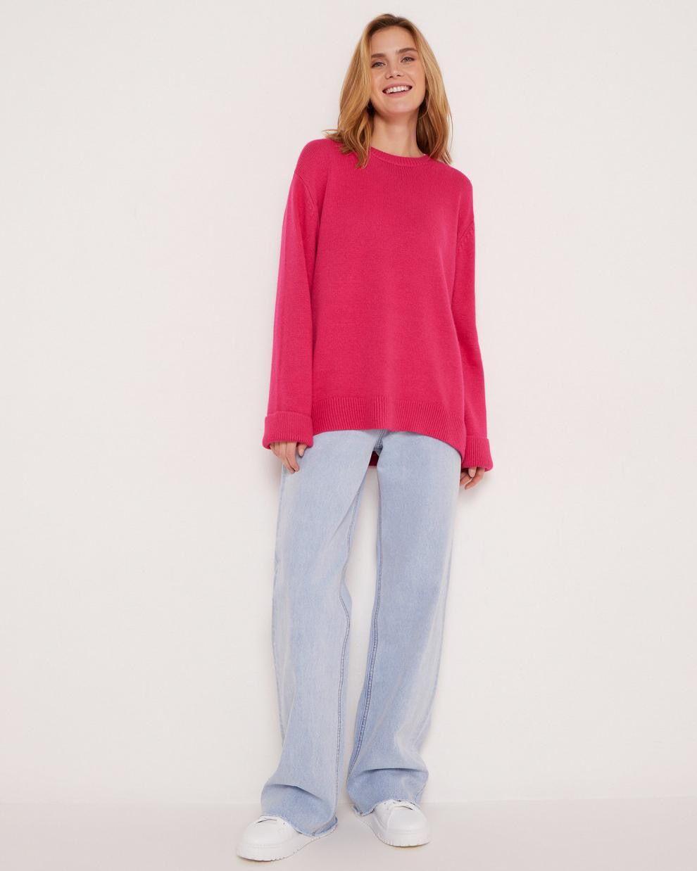 Vêtements pour femmes Automne et hiver Pulls tricotés populaires russes pour femmes, col rond, couleur unie, pulls amples_voghion.com