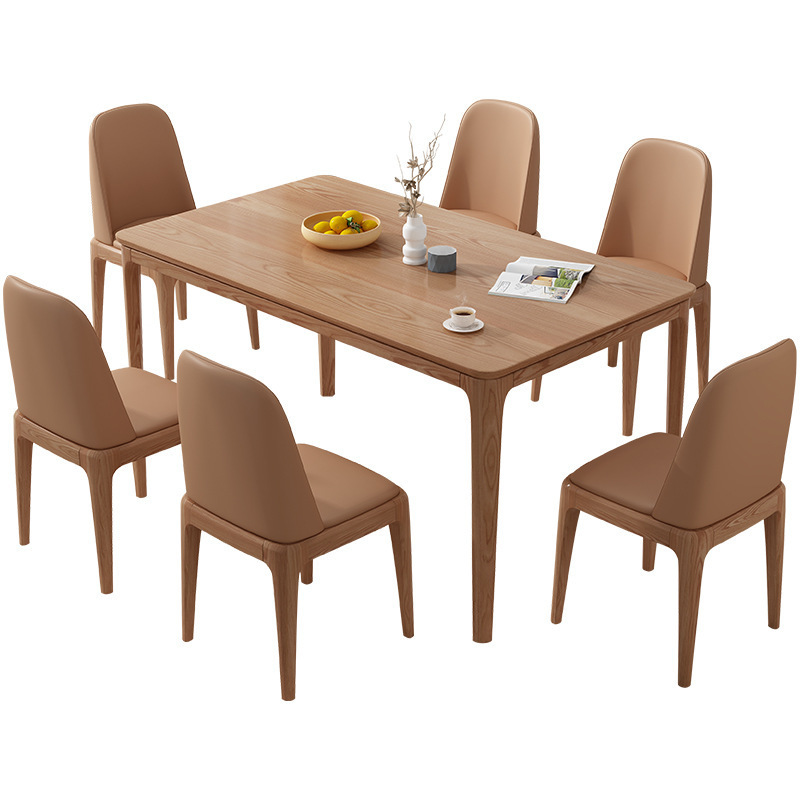 Mesa de comedor de madera maciza de fresno nórdico y combinación de silla moderna mesa rectangular simple pequeño apartamento comedor mesa de comedor en casa