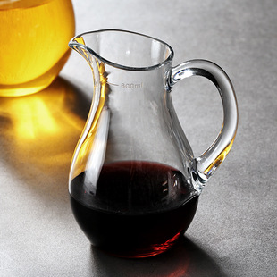 Thickened Pc Acrylic Liquor Dispenser Flask Small Wine Decanter with Handle for Commercial Use