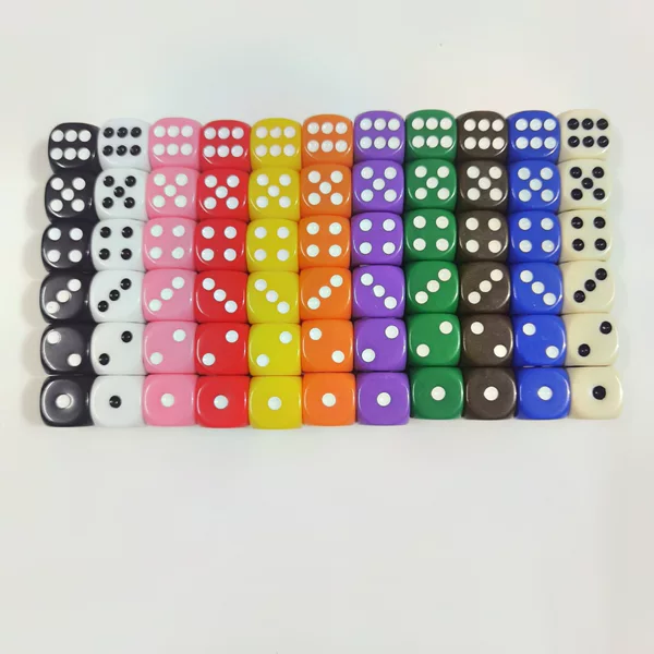 in stock 16mm Color Rounded Solid Color Dice Acrylic Color Dice Large Number Color Dice for KTV Nightclub