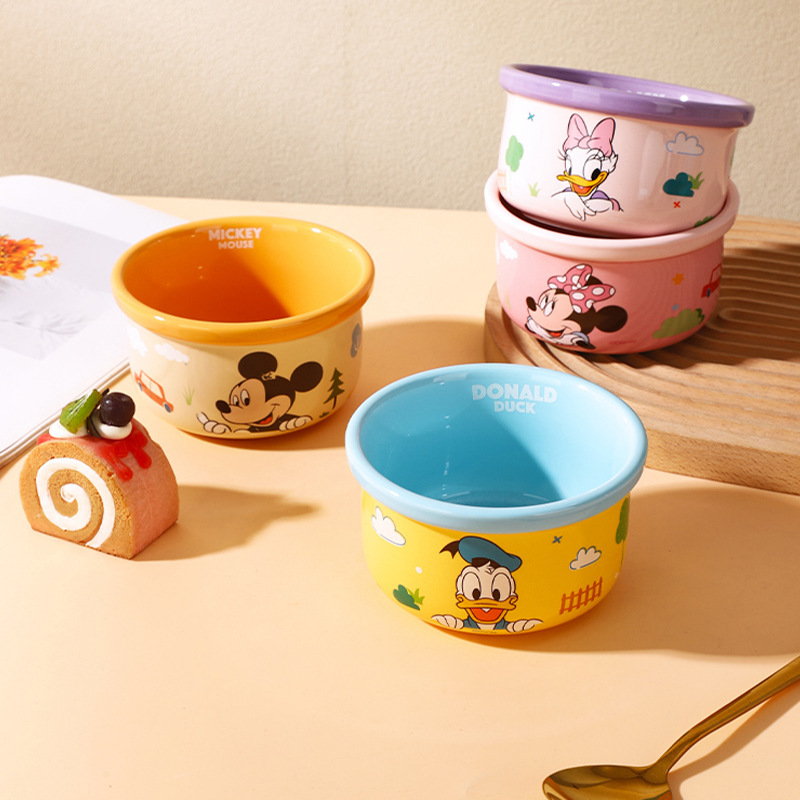 Disney Mickey Shunxing 4.7-Inch Rice Bowl High-Value Ceramic Cartoon Ceramic Kidsren's Bowl Eating Rice Bowl