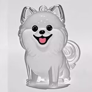 Colgante de pelo de mascota lindo cabello de cachorro caja de almacenamiento transparente para gatos y perros forma colgante creativo llavero