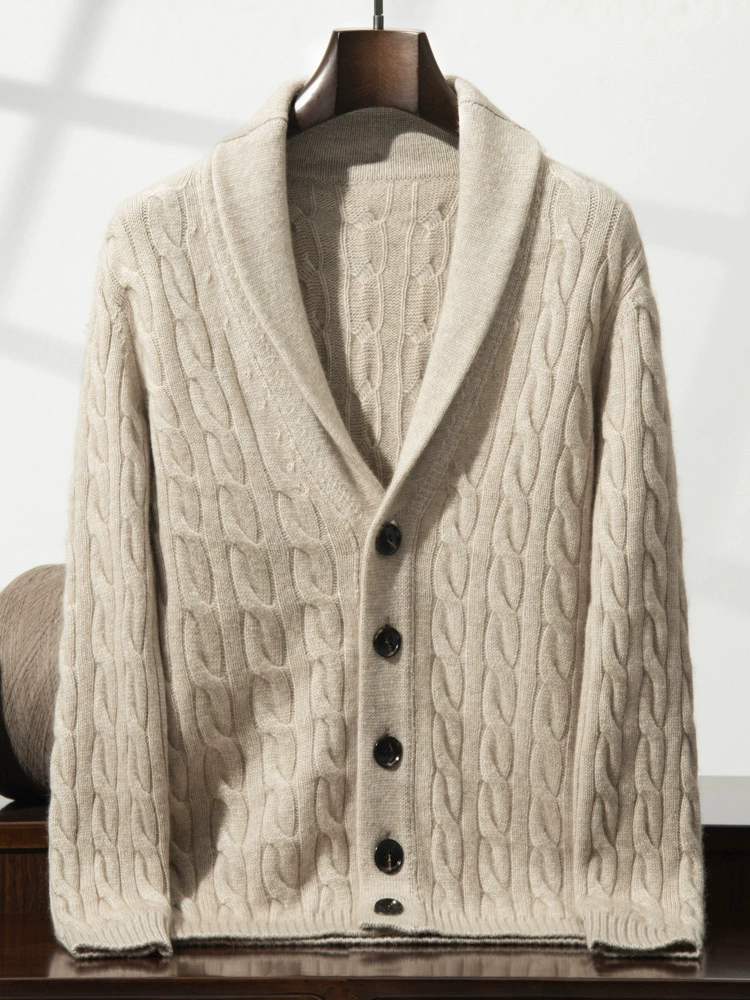 Winter cashmere cardigan, jacket, sweater, increased thickness
