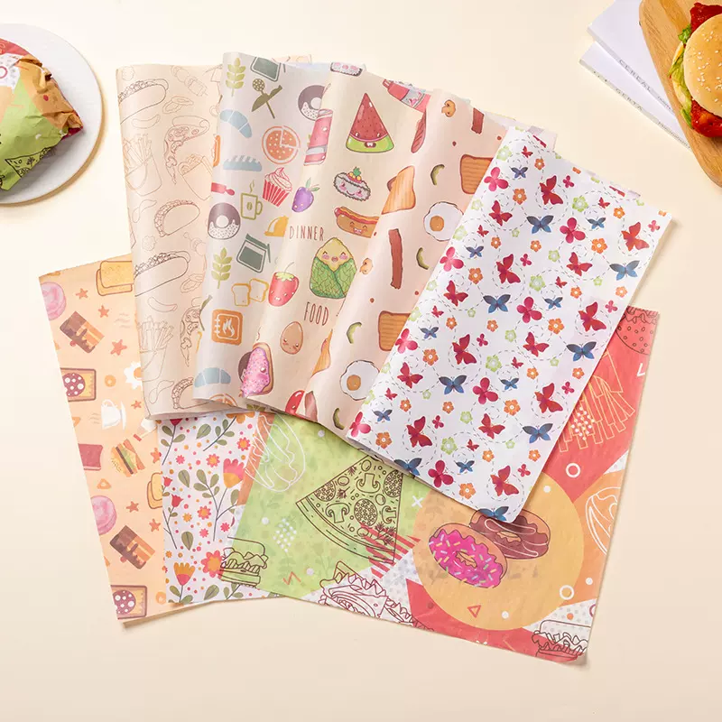 三明治包装纸吸油纸防油汉堡纸隔油托盘纸面包烘焙餐盘垫纸牛皮色