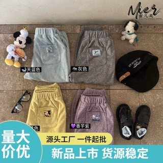 女童秋季纯色百搭束脚裤儿童洋气秋装休闲裤童装宝宝运动卫裤Z063