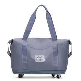 短途旅行行李包带滑轮可扩展搬家收纳包孕妇待产大容量便携健身包