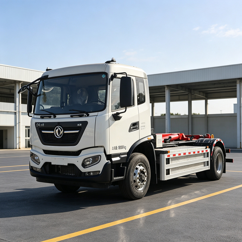 Pure electric detachable garbage truck, 18-ton hook-arm garbage truck, new energy school property hook-arm garbage truck