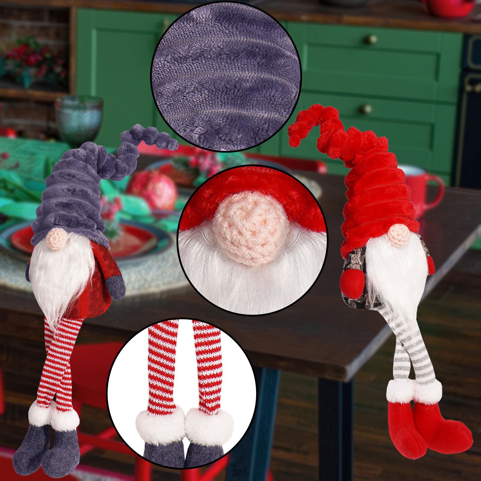 Navidad transfronteriza muñeca sin cara piernas muñeca adornos bosques nórdicos piernas largas decoración diaria para el hogar