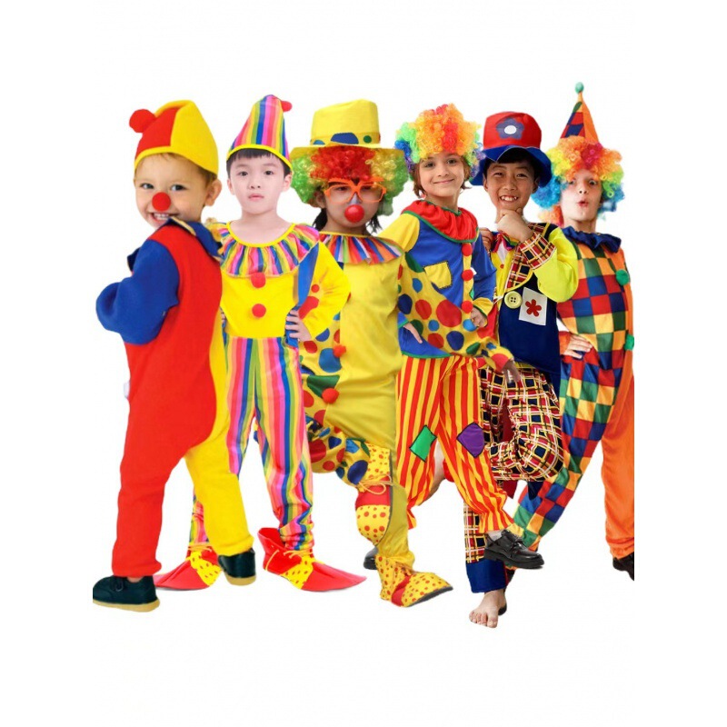 Halloween Kidsren's Clown Costume Children's Day Stage Performance Costume Masquerade Circus Clown Clothes