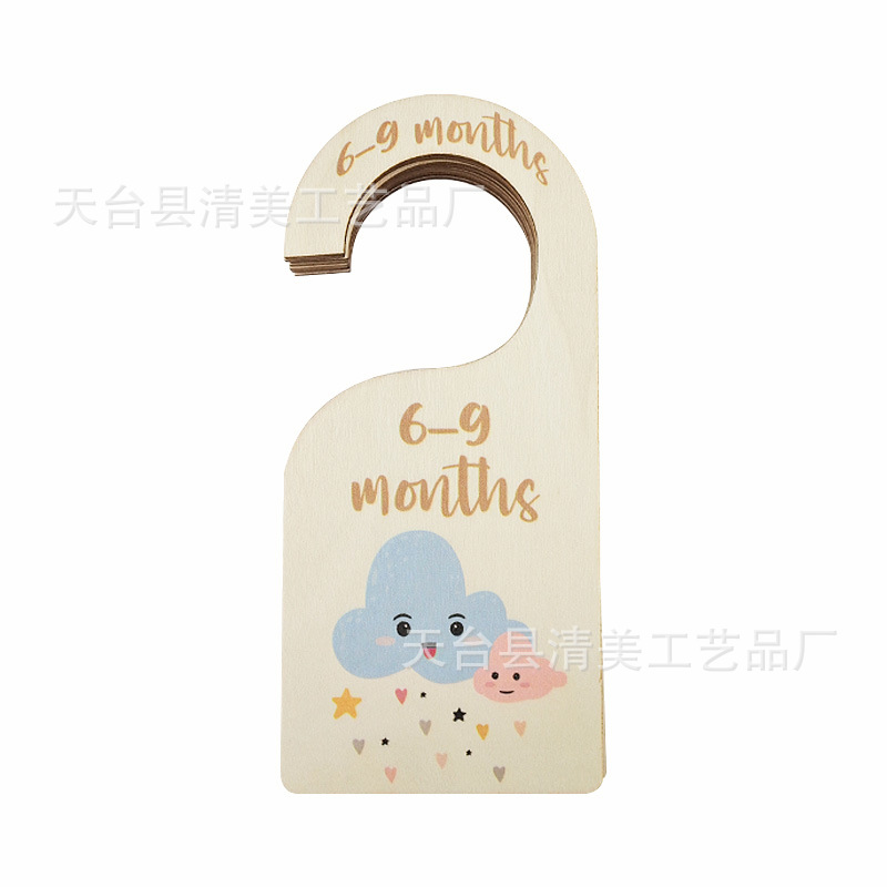 Tablero de partición de madera para bebés Ropa para bebés Impresión de madera a doble cara Ropa para recién nacidos Clasificación mensual