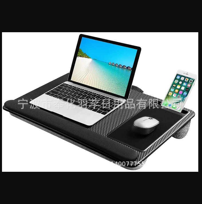 Customized Carbon Fiber Lap Computer Desk Home Office Solution with Wrist Rest Lap Tray Laptop Desk