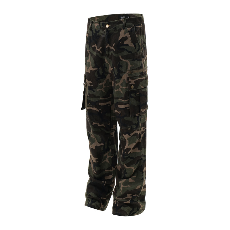 Men's Clothing Fashion High Street Camouflage Loose Jeans Men's Fashion Brand New Urban Design Sense Casual All-match Straight Pants_voghion.com