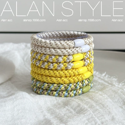 Saç üçün rezinlər, Korean-Style Simple Braided Hair Tie - lemon-yellow-6cm
