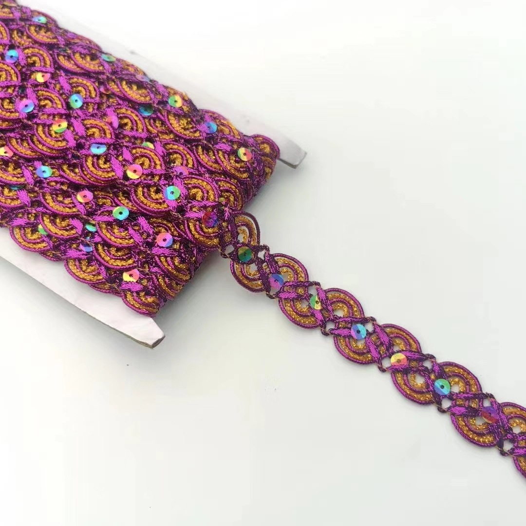 Hojas de colores, pagoda pequeña, lentejuelas, encaje, bricolaje hecho a mano, accesorios de vestuario étnico, accesorios de vestuario de escenario, espiga colgante