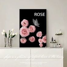 北欧ins高级感花朵小香风网红挂画衣帽间服装店直播间装饰画桌面