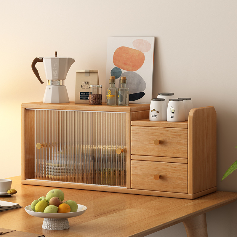 Desktop Storage Rack Multi-Layer Storage Cabinet Tea Cup Rack Living Room Table Sideboard Office Countertop Coffee Storage Cabinet