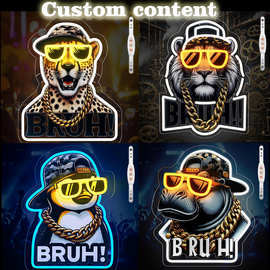 跨境专供热销UV霓虹灯 酷炫图案LED灯酒吧俱乐部卧室墙面装饰灯