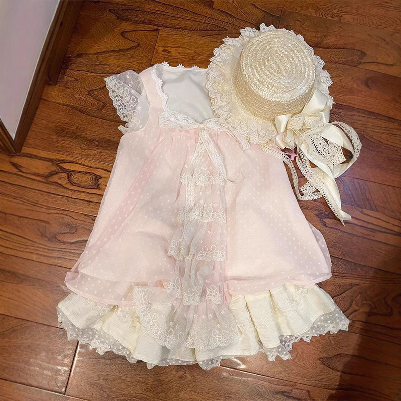 New Two-Piece Sweet Short Skirt Suit T-Shirt Lace Japanese Style Summer Vintage Small Flying Sleeve Nana Style Top