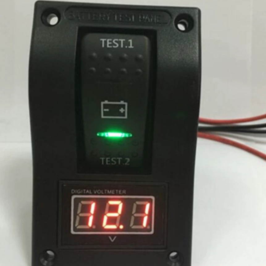 Переключатель типа лодки подходит для автомобиля, автофургона, корабля, яхты, с таблицей определения напряжения со светодиодным цифровым дисплеем