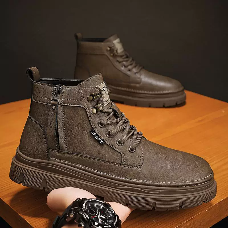 Ботинки‑анкл (Martens) — кожаные повседневные и рабочие, осенние, размеры 39–44