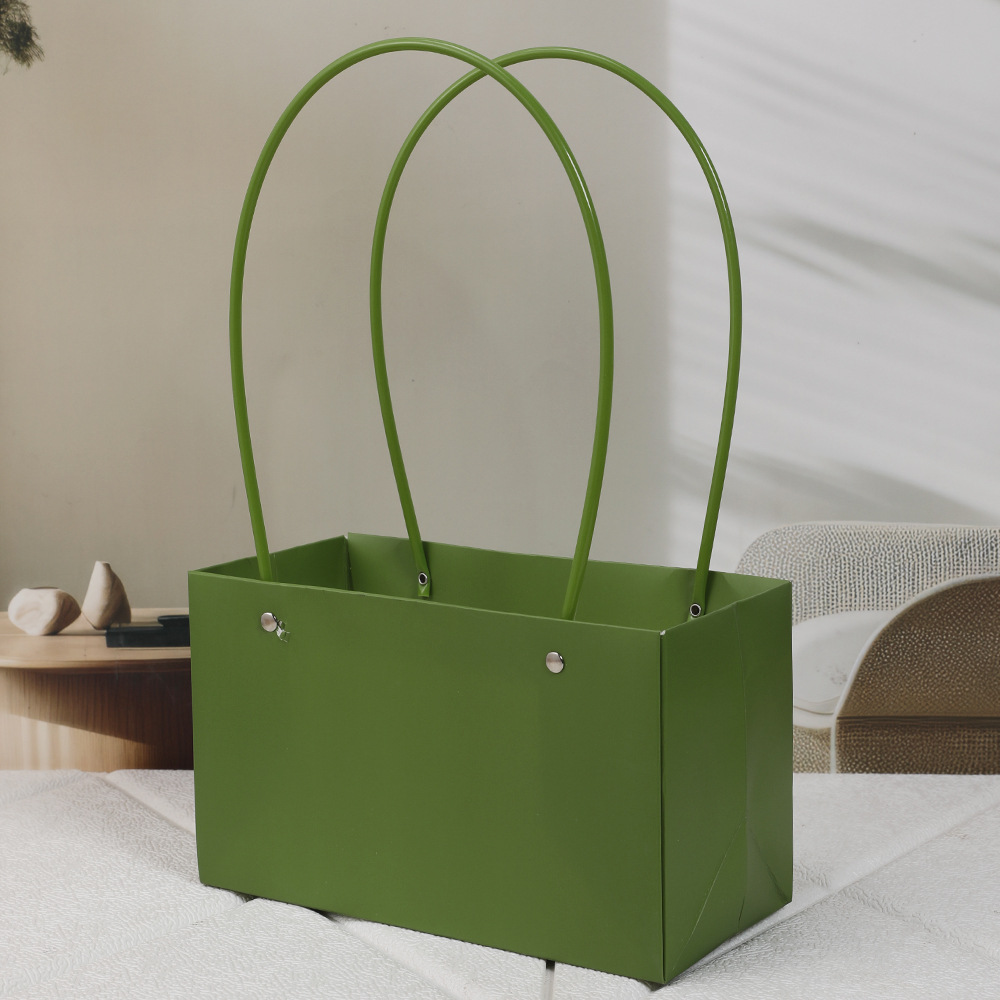 Día de la Madre Macaron Bolsa de arreglos florales portátil Embalaje de flores al por mayor Bolsa de embalaje de ramo impermeable Caja de flores florales Canasta