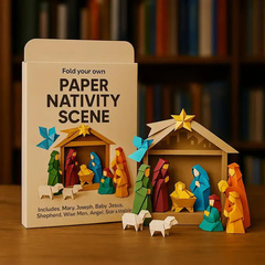 跨境新款 DIY Paper Nativity Scene 圣诞节场景装饰DIY折纸套装