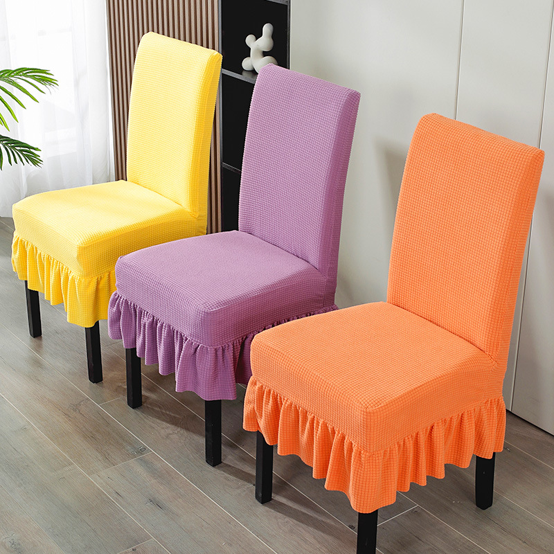 Capa de silla de maíz gruesa cubierta de silla de comedor cubierta de hotel simple nueva falda cubierta de asiento cubierta de tejido cubierta de silla al por mayor