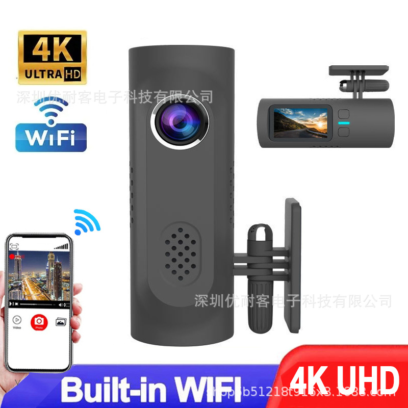 새로운 1.5 인치 구동 레코더 4K 초 고화질 설치 무료 야간 투시 WIFI 자동차 전면 및 후면 듀얼 렌즈 DVR