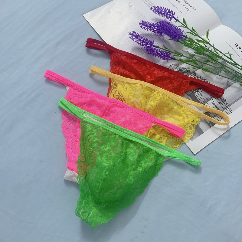 Sexy Sexy Lace Temptation Men's Gongs Seamless Transparent Fashion U Convex plus size Men's Underwear