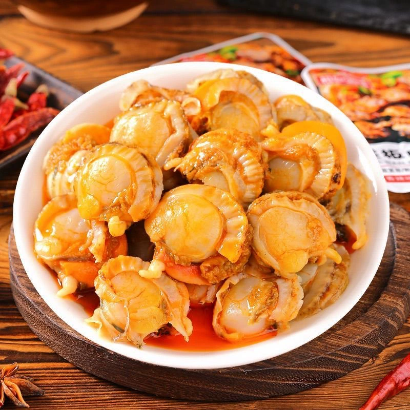 Гребешки, острый готовый к употреблению морепродукты закуски, снеки, готовые к употреблению закуски, острые и вкусные