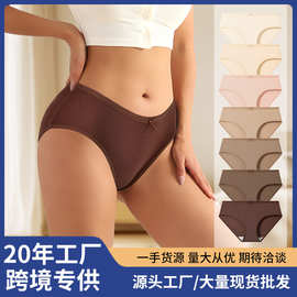 跨境外贸大码内裤女夏季美拉德色系女士内裤纯棉抗菌女生三角内裤