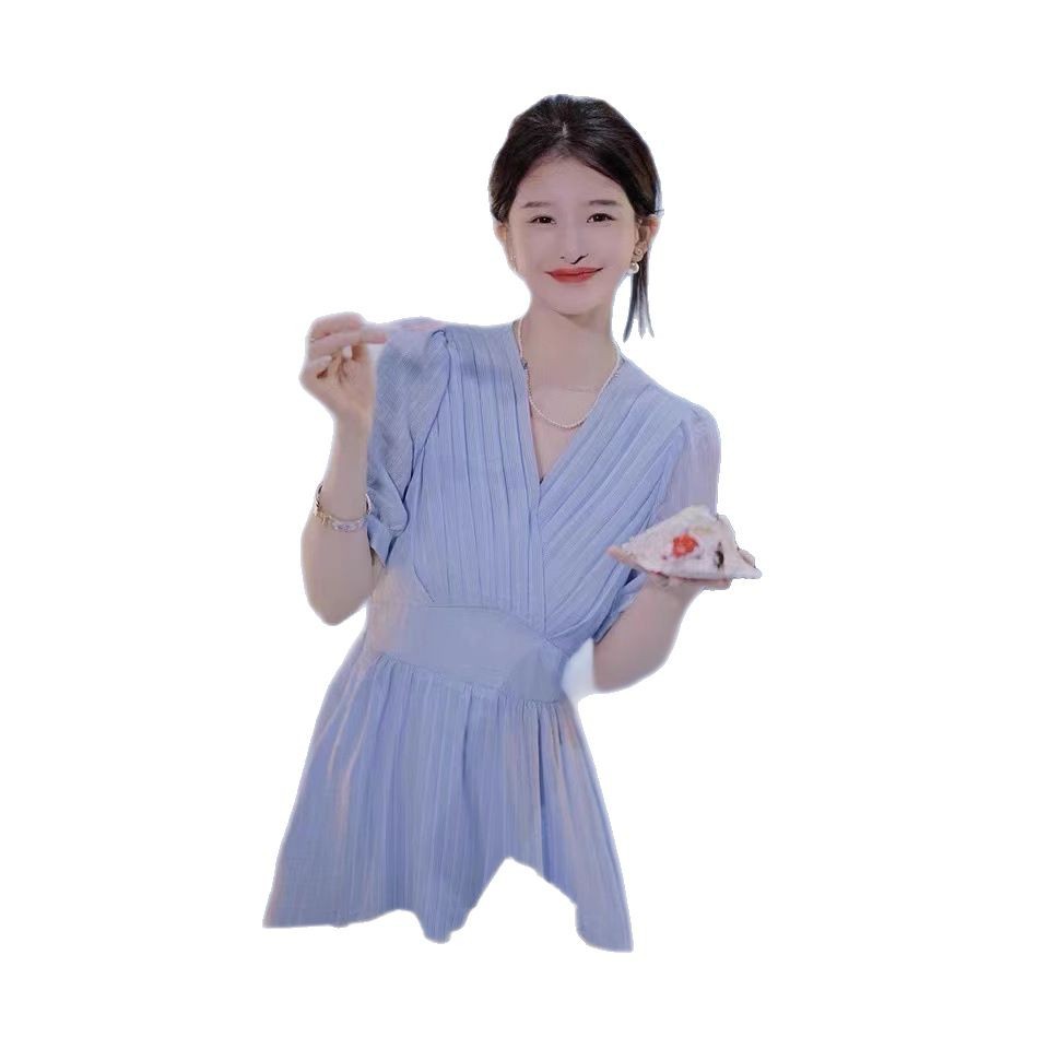 Đầm maxi nữ cổ V lưng cao chất Tencel mềm mại — Màu trắng