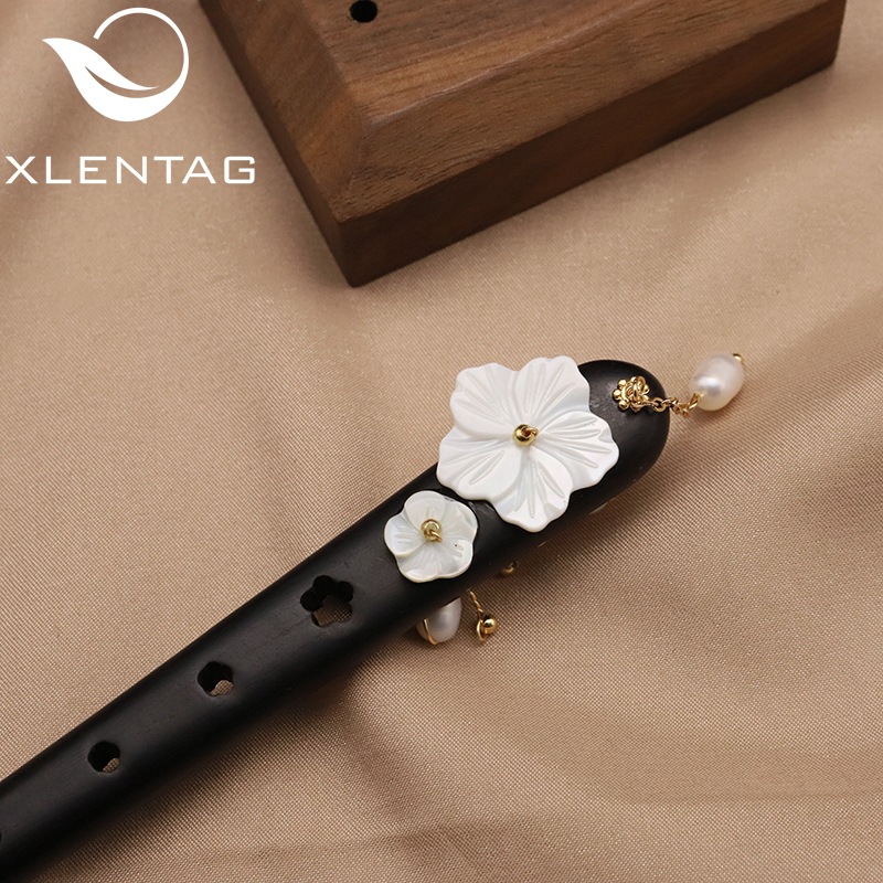 Natural perla horquilla hailanbao barroco doble capa flor paso sacudida hanfu tocado borla accesorios para el cabello al por mayor
