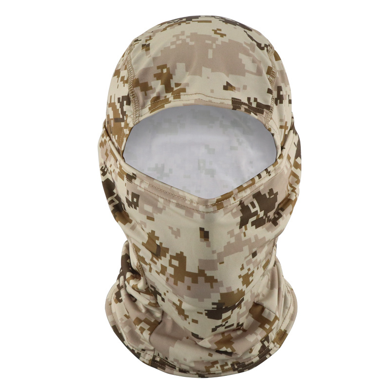 Verano camuflaje de seda de hielo todo en uno capucha de ciclismo al aire libre máscara de pesca protector solar